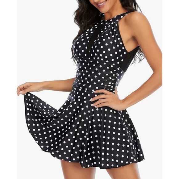 AMAZON - NW0T - L Sz M 1-Piece Tummy Control Halter Swimdress/.Figure Flattering - Picture 13 of 16